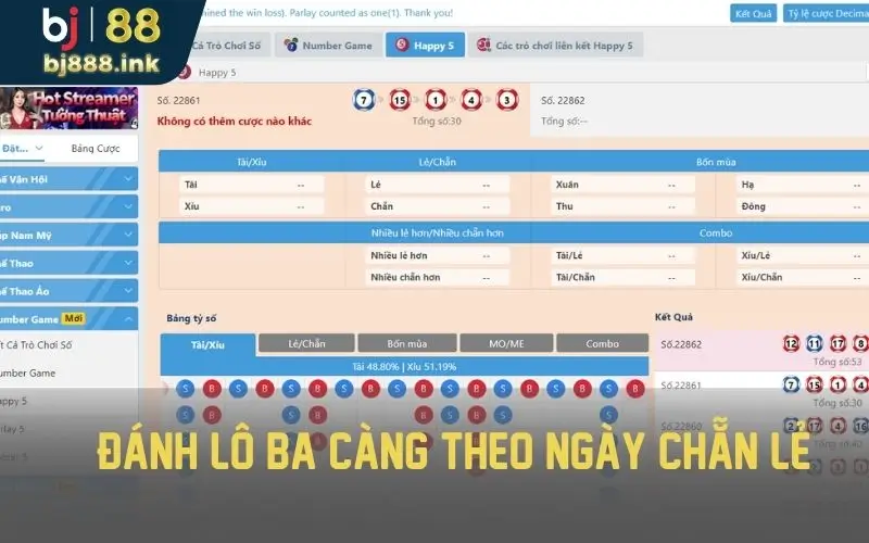 Đánh ba càng theo ngày chẵn lẻ hiệu quả